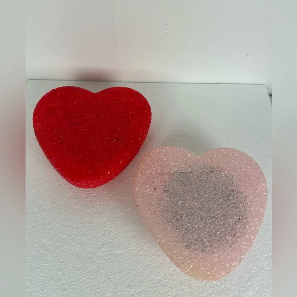 Avon NOS VTG '2001' S/2 Tap Lights w/Cover (Red and Pink rubber pellet hearts)